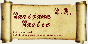Marijana Maslić vizit kartica
